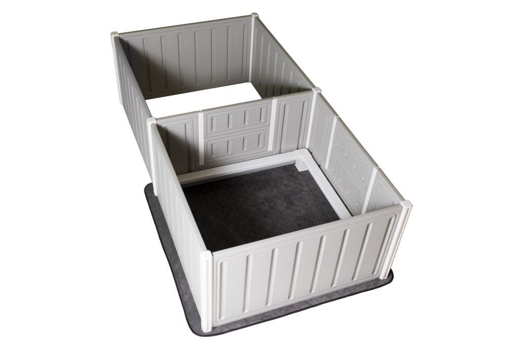 Artemis Whelping Box Plus with Step Rail- 22" High - 80"x40" - Artemis Whelping