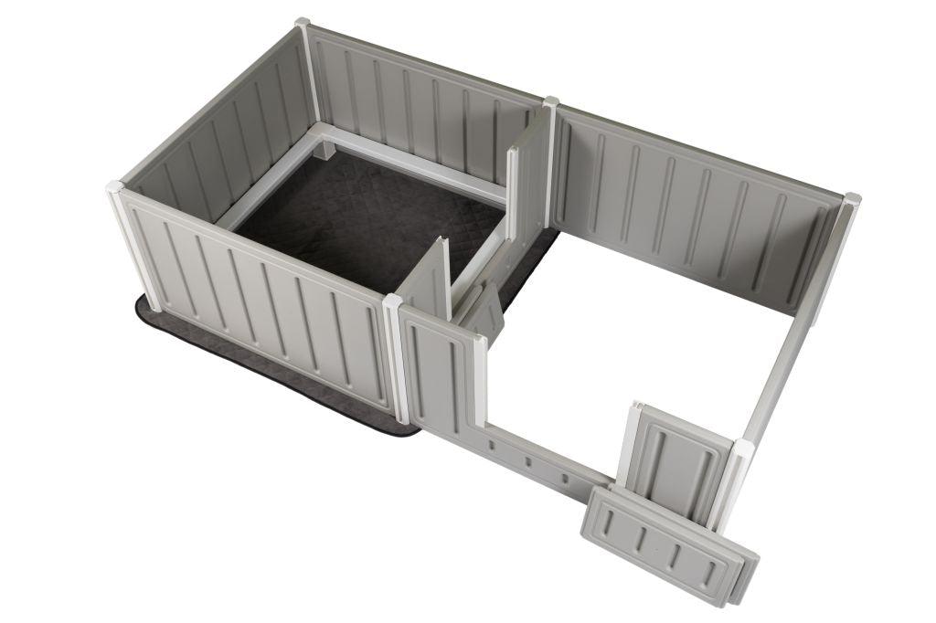 Artemis Whelping Box Plus with Step Rail- 22" High - 80"x40"