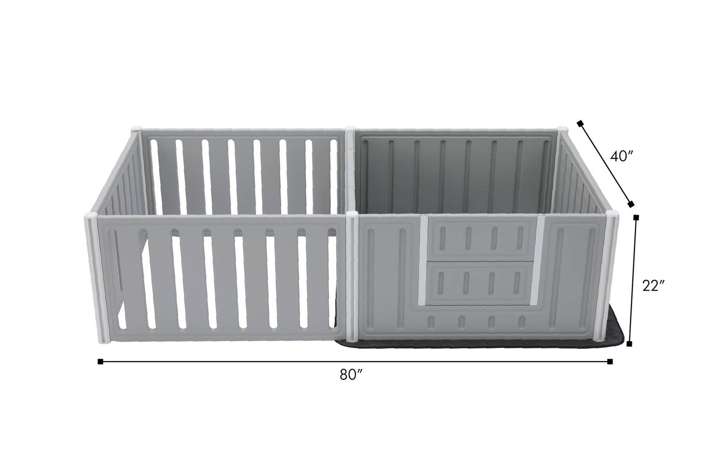 Artemis Whelping Box Hollow Yard - 22" High - 80"x40" - Artemis Whelping